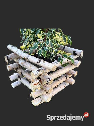 Donica z brzozy osłona na donice, doniczkę z drewna ozdoba, natura 50x50cm