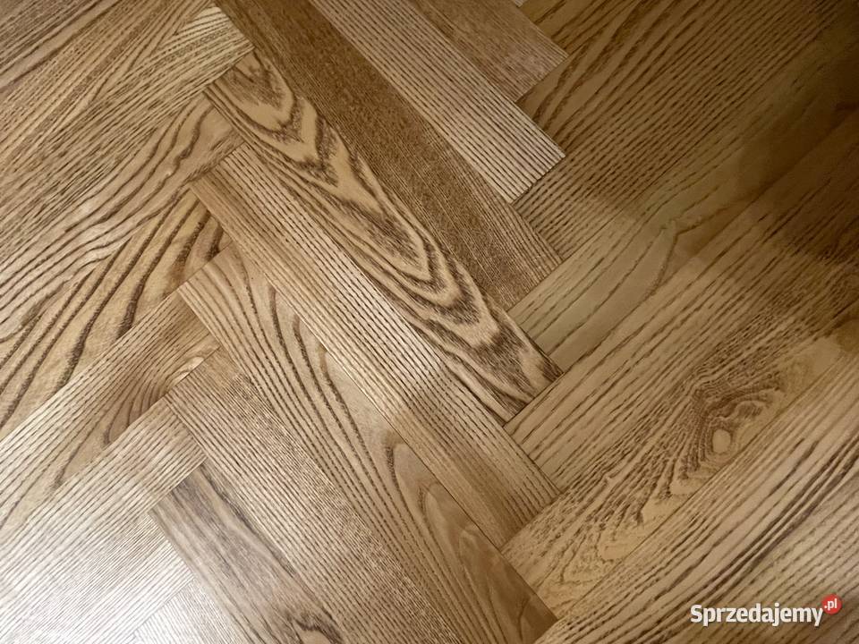 Ława jesionowa w jodełkę styl loft