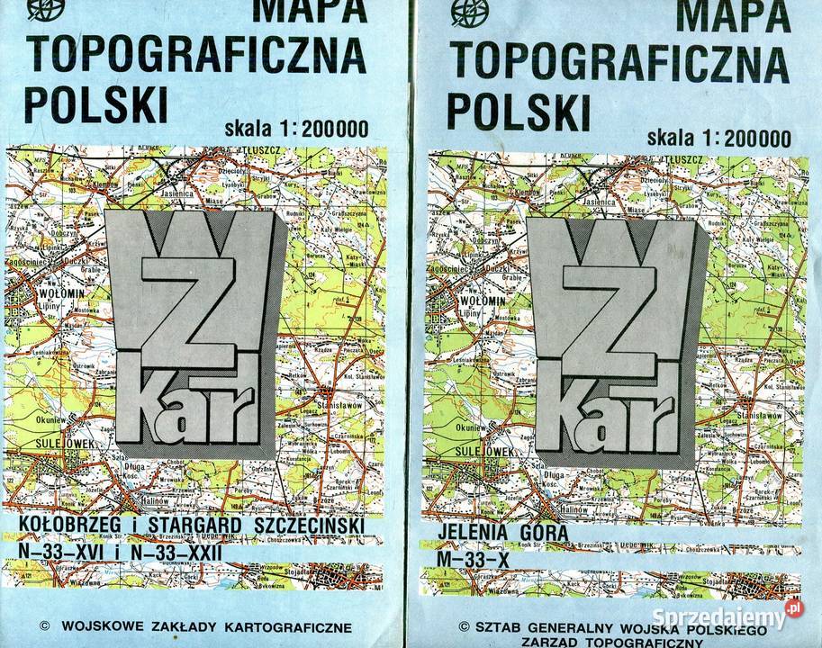 Mapa Topograficzna Polski Szczecin sprzedam