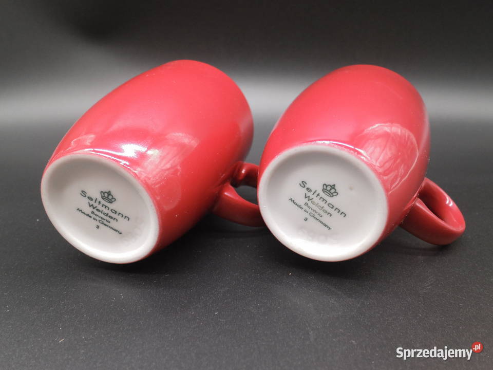 Porcelanowe dwa kubki czerwone Seltmann Weiden Porcelana i szkło Raszków