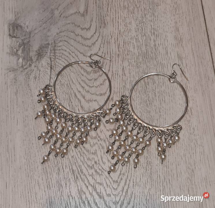 Kolczyki damskie koła perełki łódzkie Łódź sprzedam