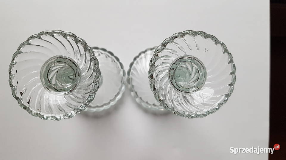 2x świecznik Spirelli świeczniki Ząbkowice szkło Dąbrowa Górnicza