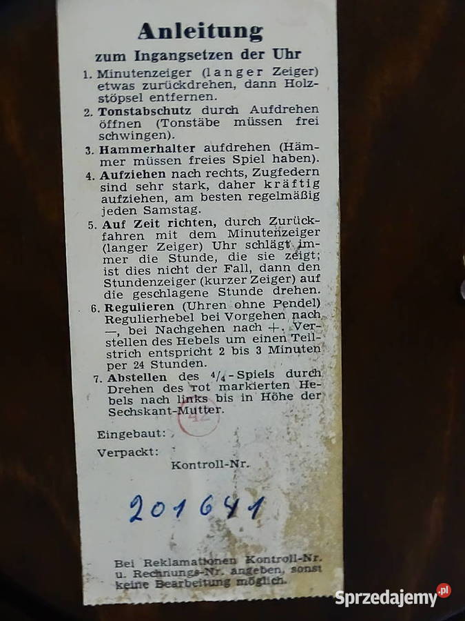 Klasyczny zegar kominkowy mechaniczny marki Biłgoraj