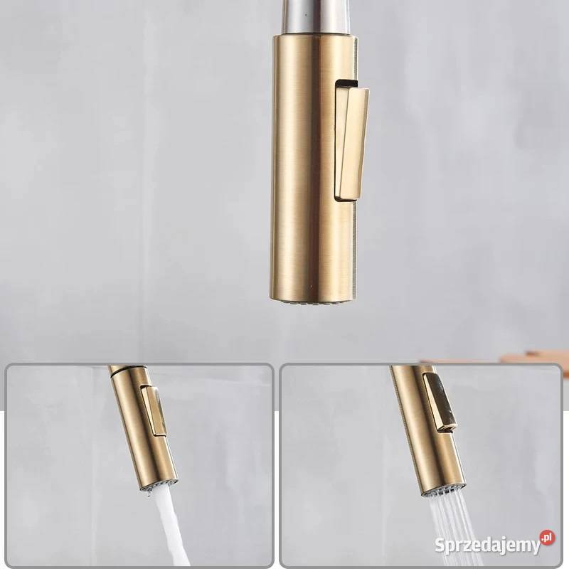 Bateria kuchenna z wylewką 1 złota szczotkowana Katowice sprzedam