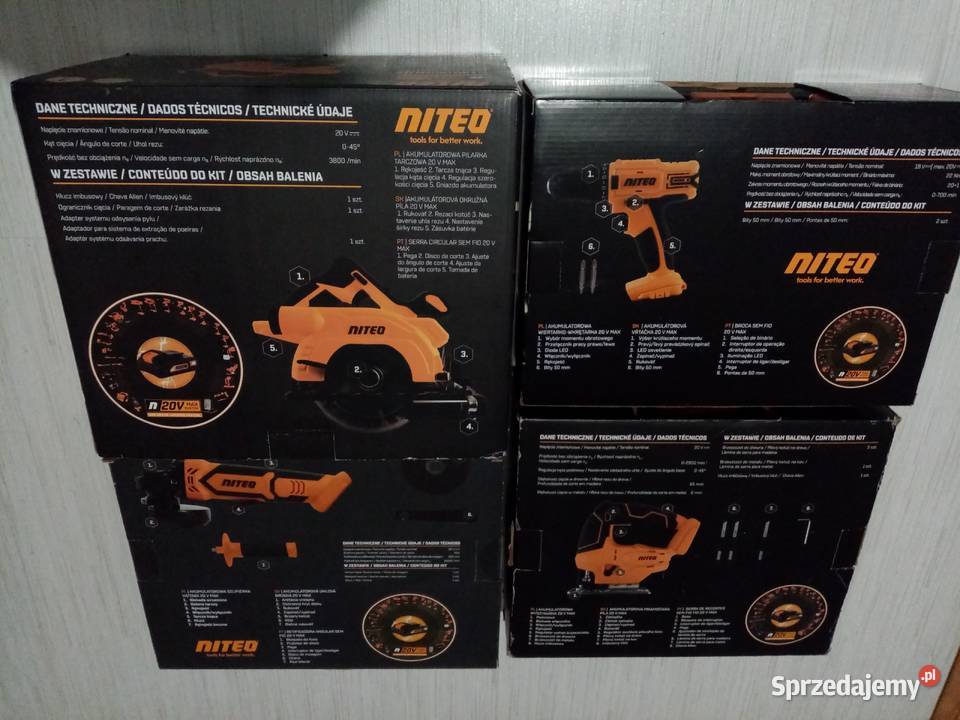 Zestaw elektronarzędzi akumulatorowych 4 Nowe Wieliczka