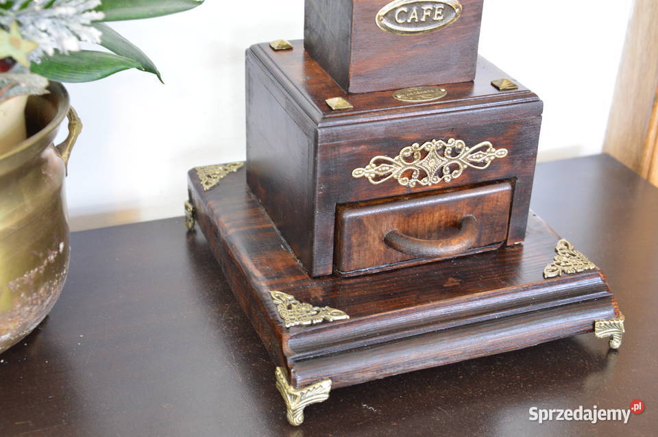 dębowy duży MŁYNEK do kawy niemiecki b stary śląskie Jastrzębie-Zdrój