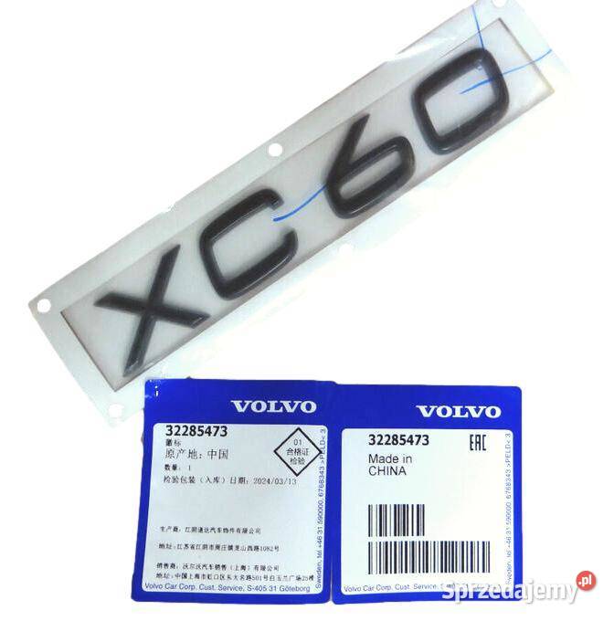 VOLVO XC60 II znaczek logo model XC60 tyl czarne Bielany Wrocławskie