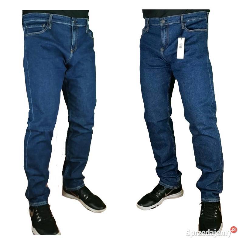 Męskie jeansy Calvin Klein Slim Narrow Low Rise niebieski Odzież codzienna Tarnowskie Góry