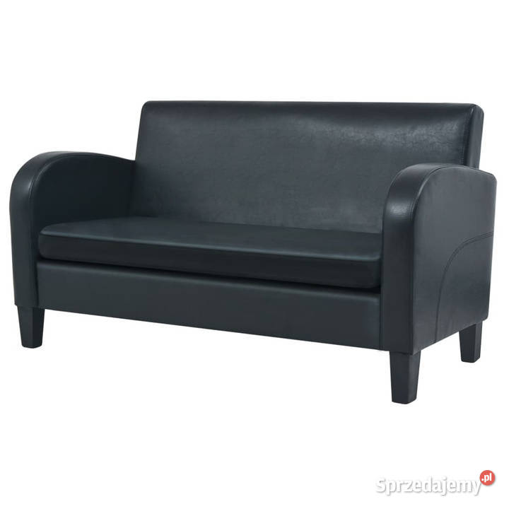 Sofa 2osobowa sztuczna skóra czarna WM245587 Warszawa