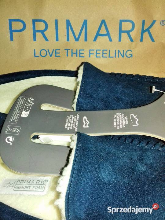 Modne granatowe kapcie mokasyny marki Primark Warszawa