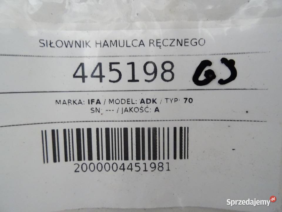 SIŁOWNIK HAMULCA RĘCZNEGO IFA 1436009912 UKŁAD