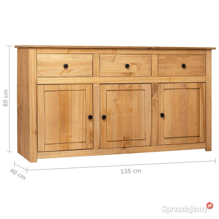 Szafka 135x40x80 lite drewno sosnowe seria Warszawa