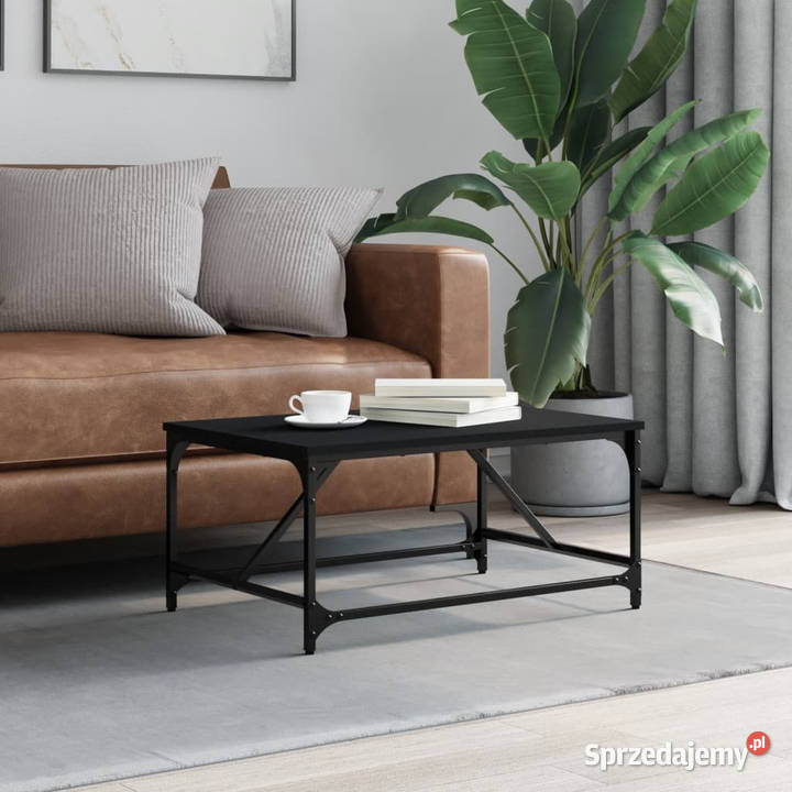 Stolik kawowy czarny 75x50x35 materiał Warszawa