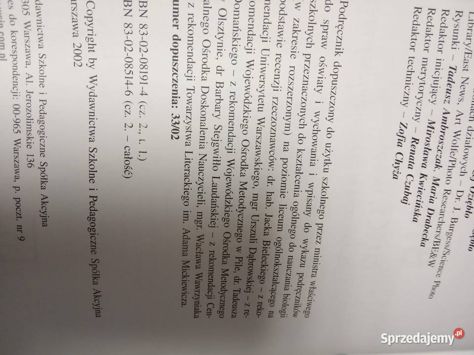 Biologia akademia WSiP kolekcje unikaty sztukę Warszawa