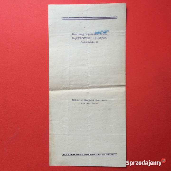 1949 Program Teatru Marynarki Wojennej Szczecin sprzedam