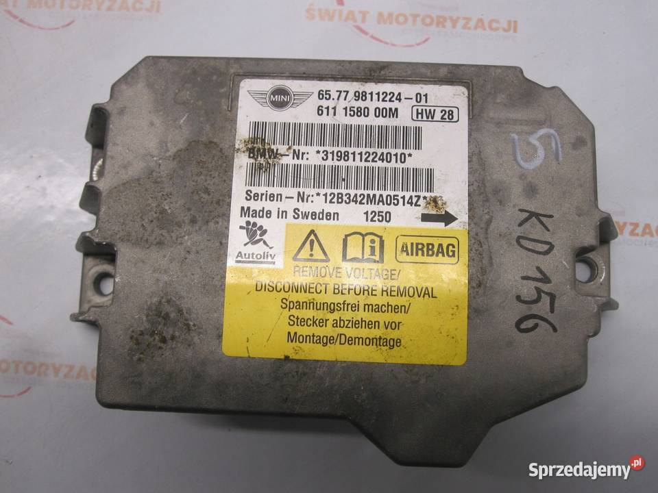MINI R55 R56 R57 moduł sensor AIRBAG 9811224