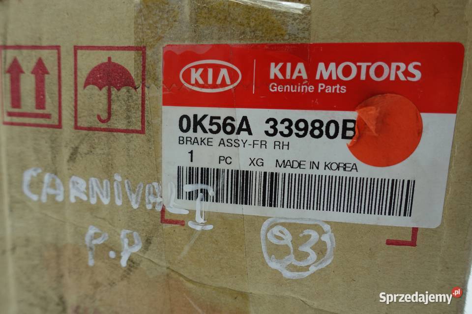 Kia Carnival I 29 CRDI PRZEDNI ZACISK HAMULCOWY osobowe Rudka