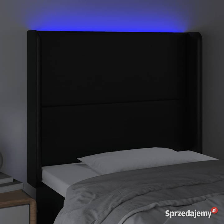 Zagłówek do łóżka z LED czarny 93x16x118128