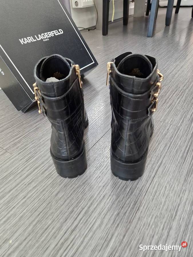 Skórzane czarne botki inna Nowogard