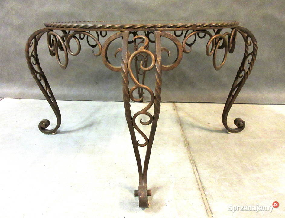 kuta ława Art Deco metaloplastyka stół meble do