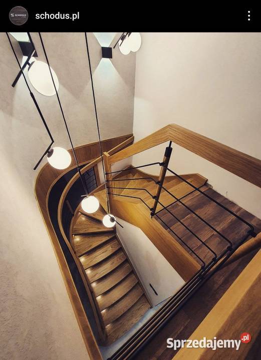 Schody drewniane gięte dywanowe na beton Schody wewnętrzne Bochnia
