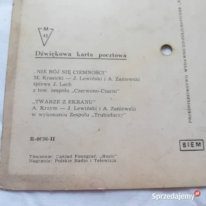 Pocztówka dżwiękowa Czerwonoczarni Nie bój się Koźminek