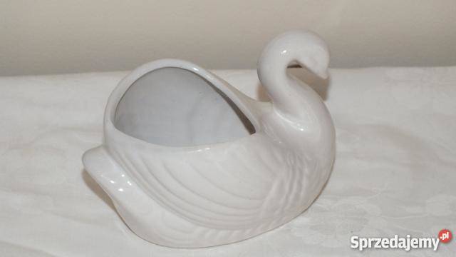 Urocze porcelanowe naczynie w kształcie łabędzia Porcelana i szkło Inowrocław sprzedam