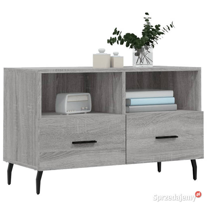 Szafka pod telewizor szary dąb sonoma 80x36x50