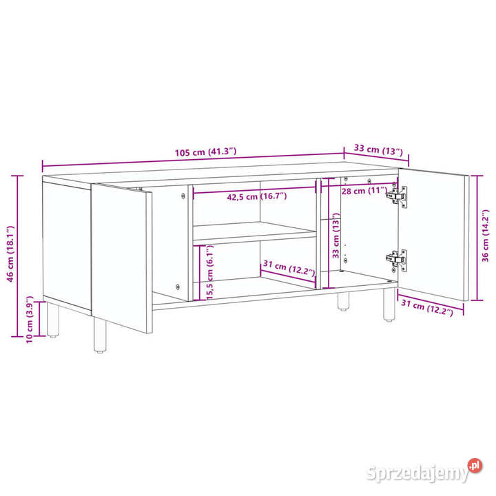 Szafka pod telewizor czarna 105x33x46 WM4017648