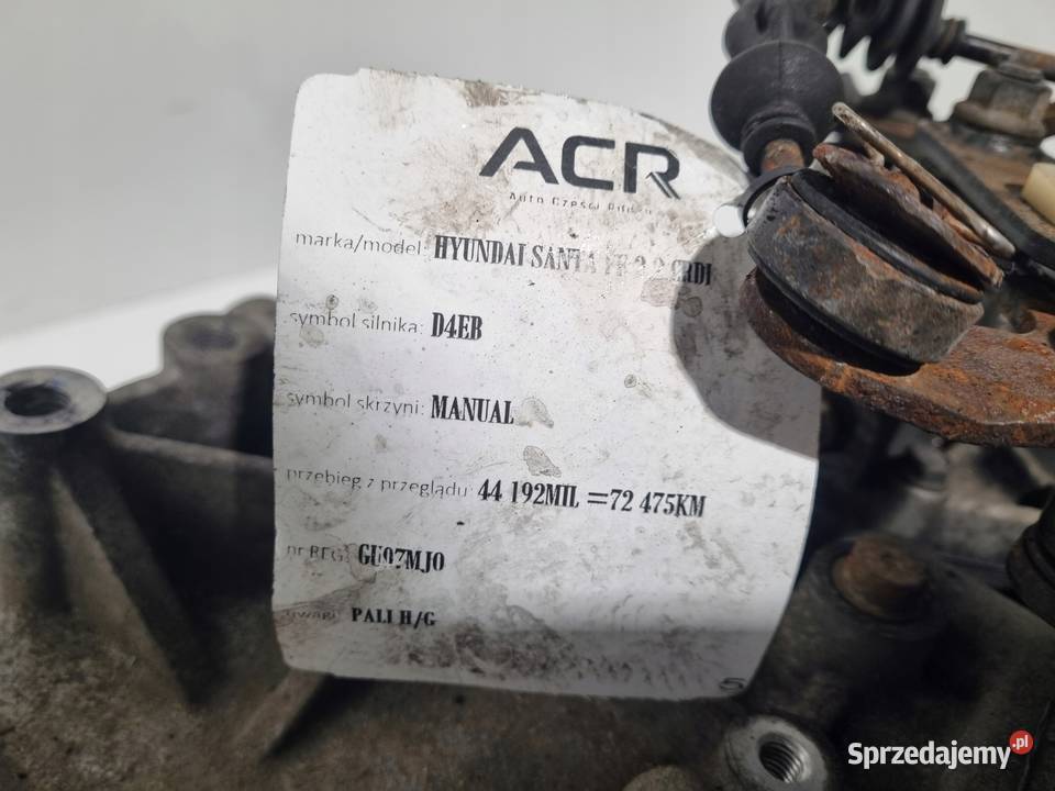 SKRZYNIA BIEGÓW Hyundai Santa Fe II 22 CRDI D4EB Chełm