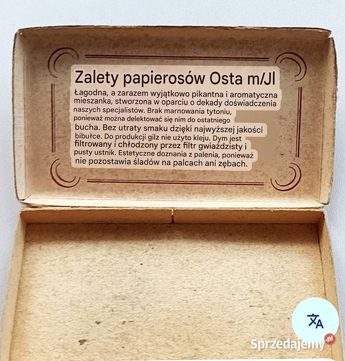 Pudełko papierosach Osta Niemcy z Prl