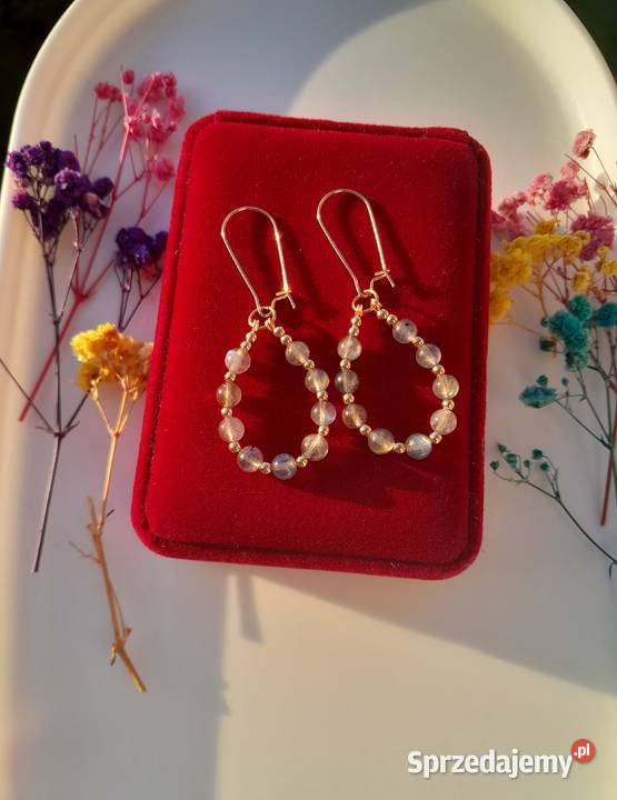 Kolczyki z kamienia naturalnego labradoryt mazowieckie