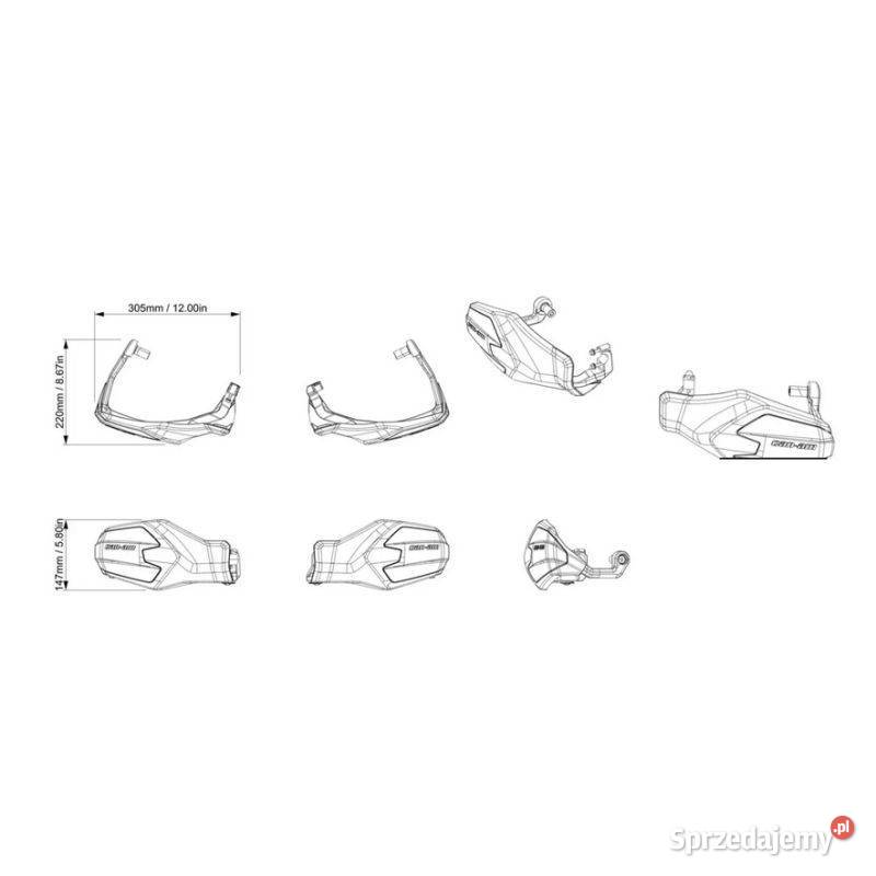 Osłony dłoni kierowcy Canam G3 G3L Czarne Zestaw Nowy Sącz