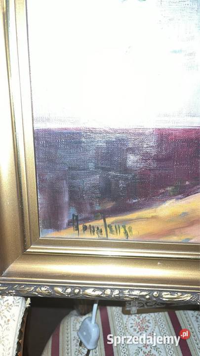 Obraz olejny Kwiaty w wazonie Sygnowany Gdańsk sprzedam