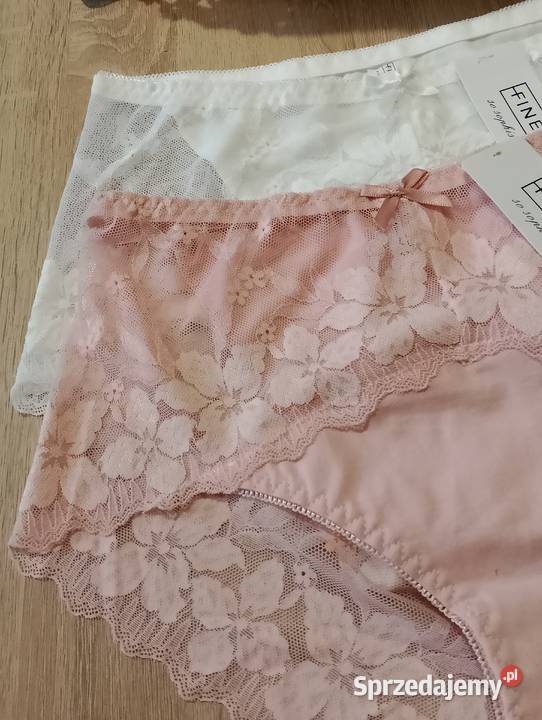 Majtki bawełna wysoki stan puder róż i białyXL 2 Figi i stringi sprzedam