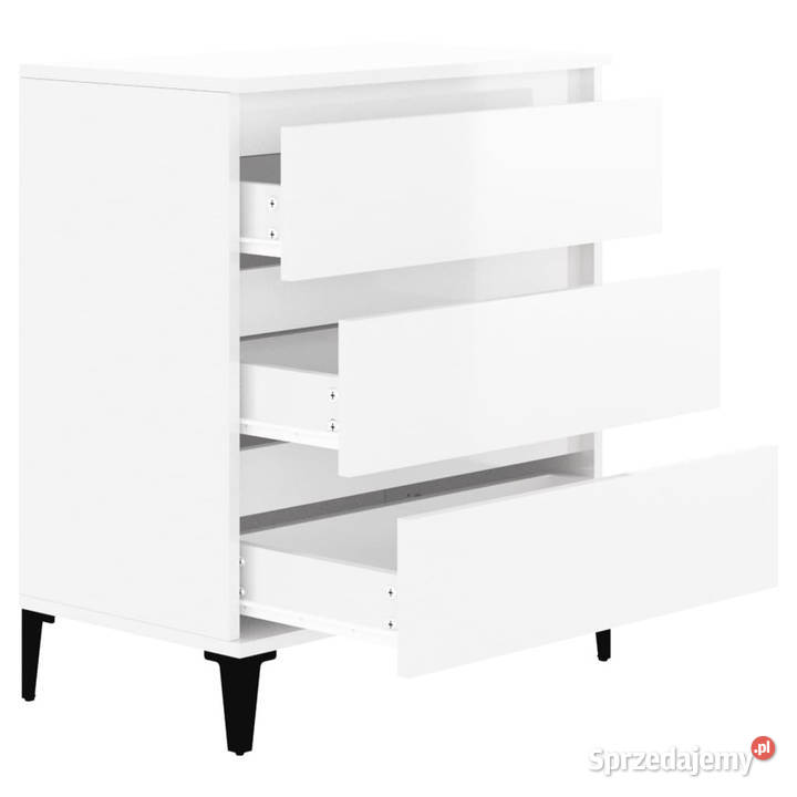 Komoda biała z połyskiem 60x35x70 materiał Warszawa