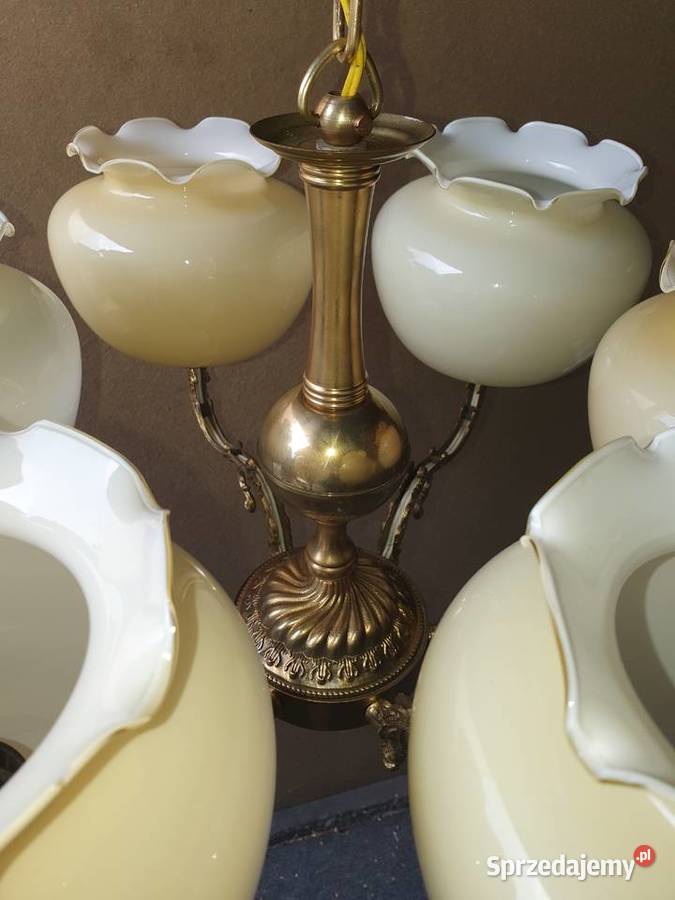Lampa Żyrandol mosiądz 6 ramienny Siemianowice Śląskie