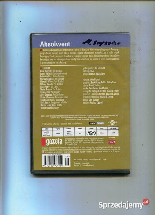 Absolwent Film DVD 1 płyta zachodniopomorskie Szczecin