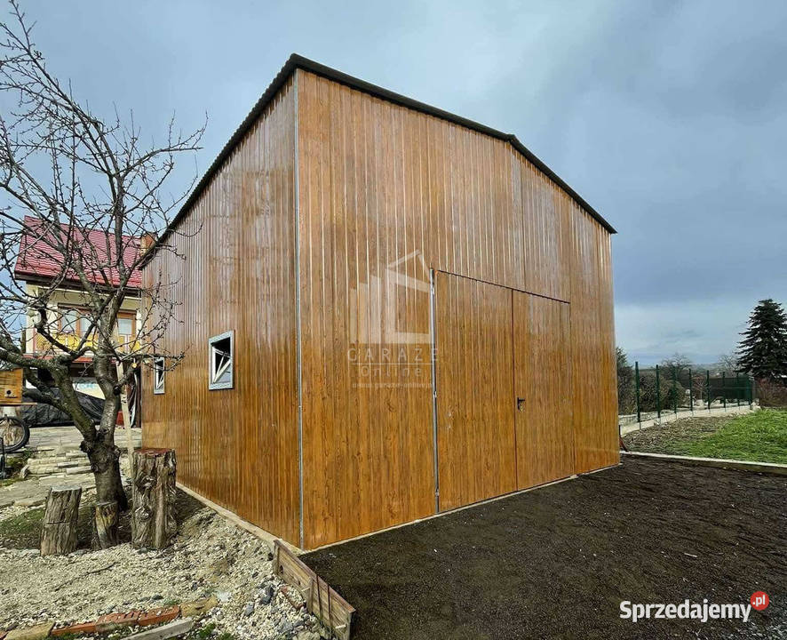 Hala blaszana Garaż blaszany 6x6m Brama 2x okno Busko-Zdrój
