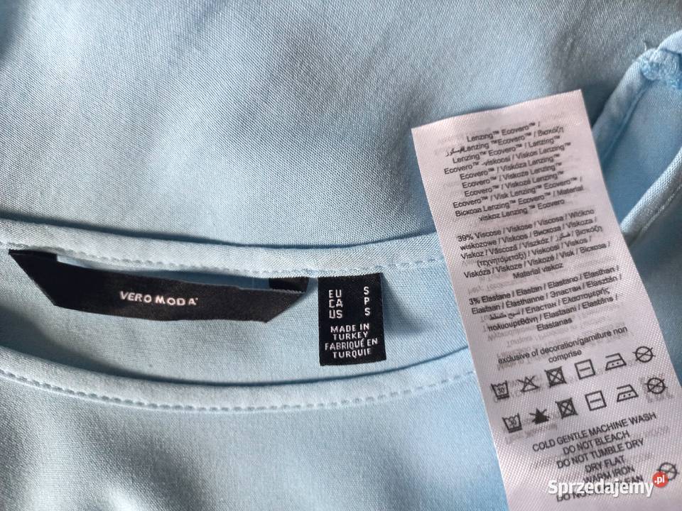 Bluzka niebieska Letnia r S wiskoza NOWA niebieski Bluzki i koszule Odzież damska Białystok