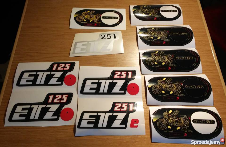 MZ TS 125 150 250 ETZ WSZYSTKIE NAKLEJKI 301 Przeworsk