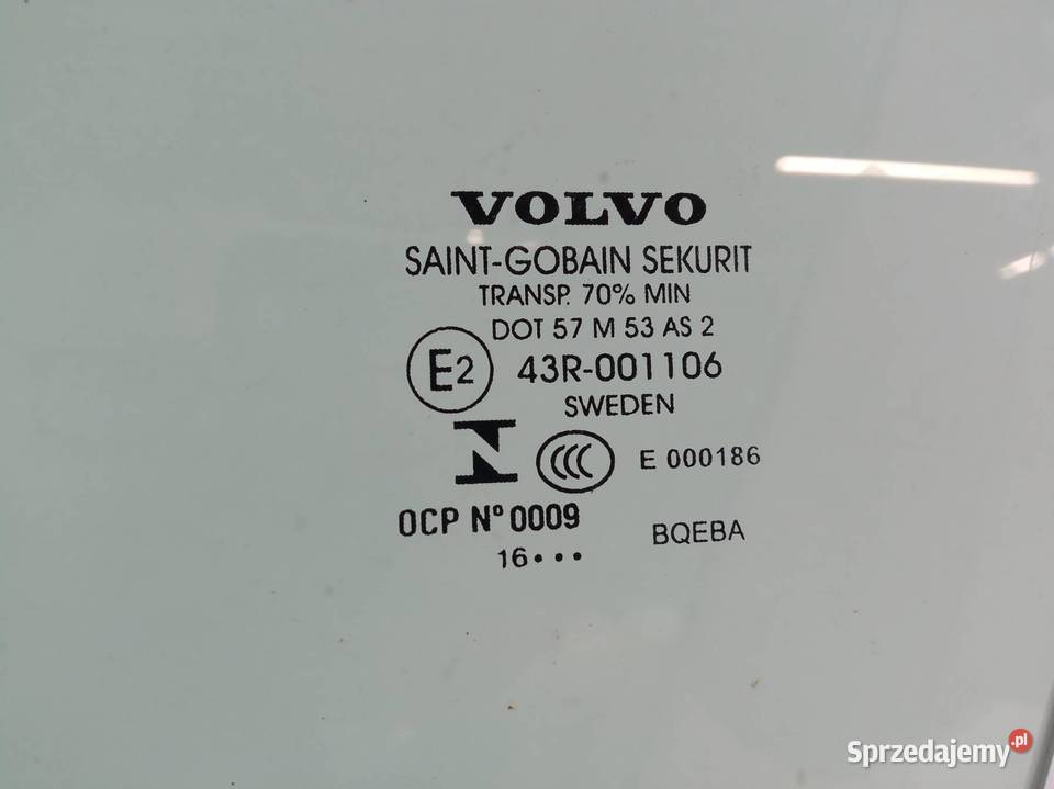 SZYBA DRZWI LEWY PRZÓD 43R001106 Volvo S90 II