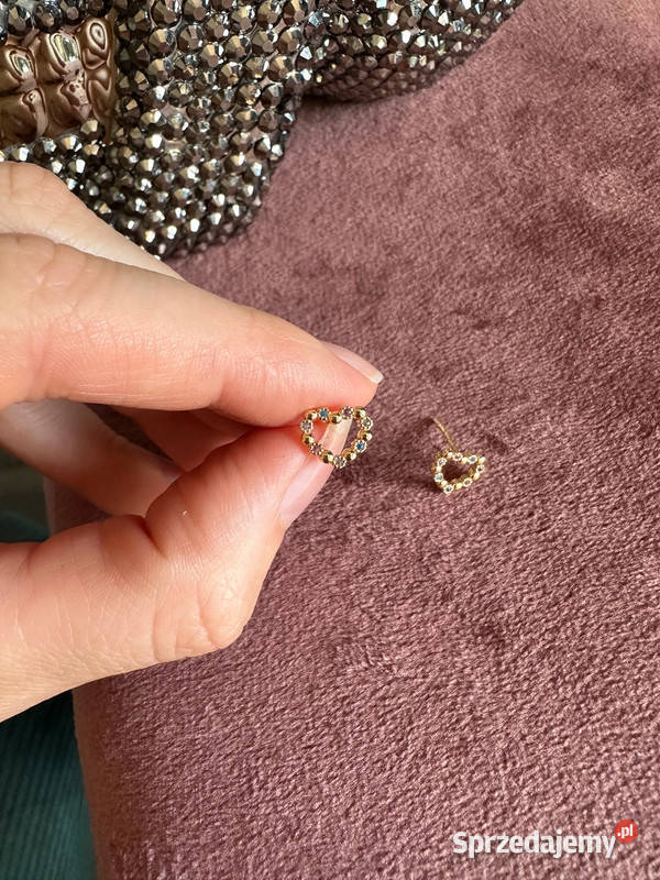 Nowe kolczyki serce kolorowe cyrkonie srebro 925 Bielsk