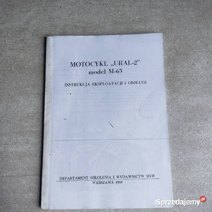 Motocykl Ural M63 instrukcja obsługi sprzedam