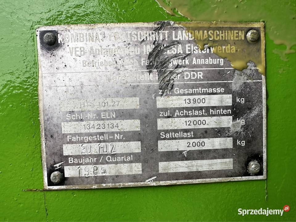 Beczkowóz Fortschritt HTS 10027 10 litrów nieuszkodzony Brzeźnik
