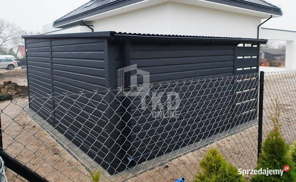 Garaż Blaszany 3x6 wiata Brama Antracyt TKD83 Iława