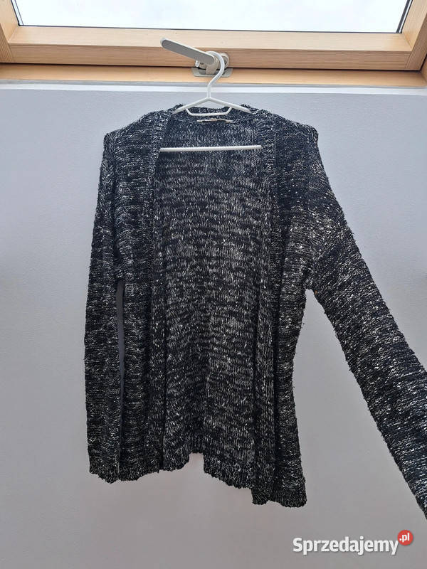 Czarnobiały melanżowy kardigan Clockhouse Trąbki Wielkie