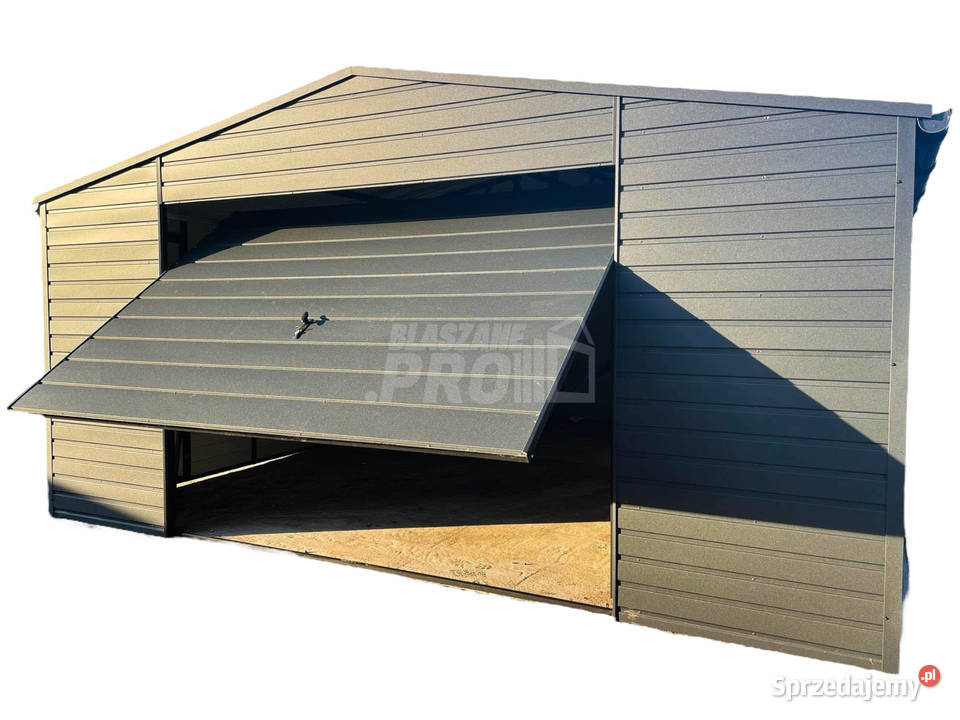 Garaż blaszany 4x6 drzwi Antracyt Dach 24m2 Mielec