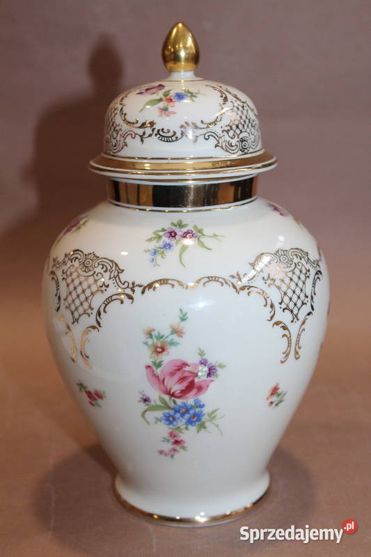 Porcelanowa amfora w kwiaty wys 21 475 Szczecin