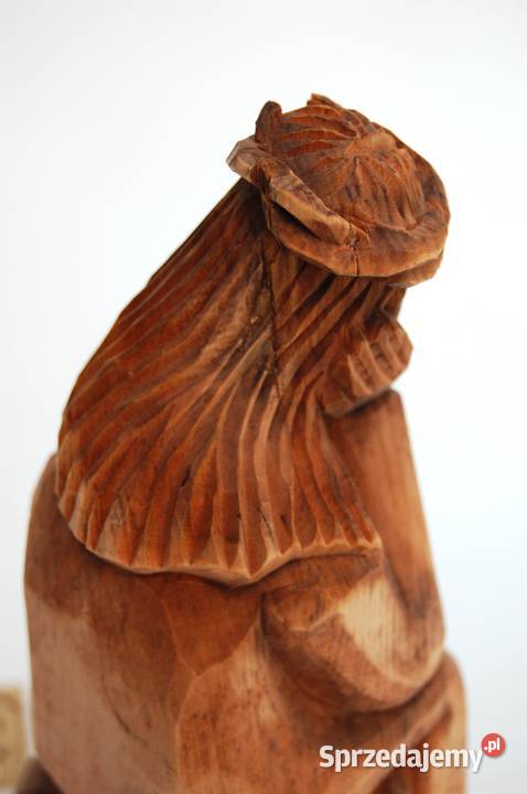 Jezus Chrystus frasobliwy rzeźba drewniana brązowy Lublin